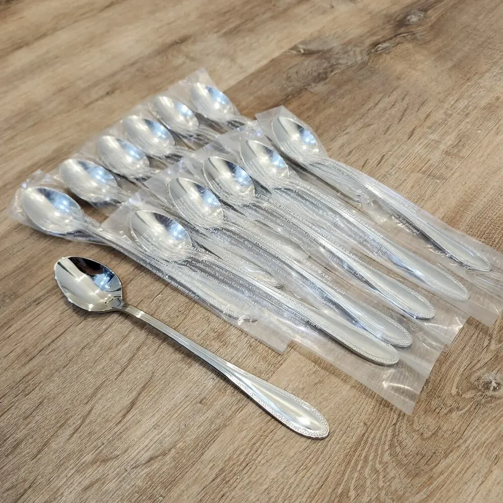 4 Pcs Reed & Barton Tradition Tanglewood Stainless Steel Iced Tea Spoons New